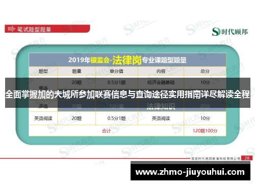 全面掌握加的夫城所参加联赛信息与查询途径实用指南详尽解读全程